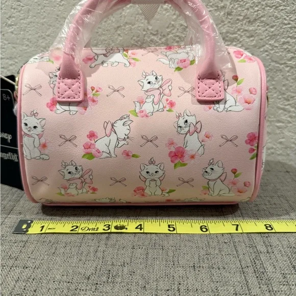 Loungefly Disney Aristocats Pink Marie Mini Barrel Bag with Roses & Ribbons NWT - Picture 3 of 6
